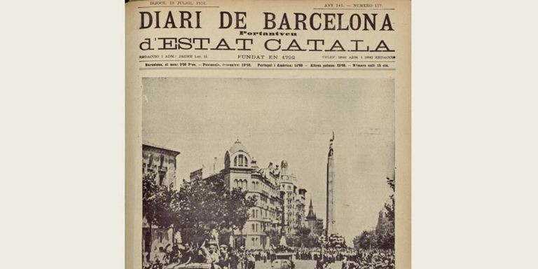 Portada del Diari de Barcelona/ BNE - HEMEROTECA DIGITAL