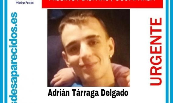 Adrián Tárraga Delgado, desaparecido en Barcelona / SOS DESAPARECIDOS