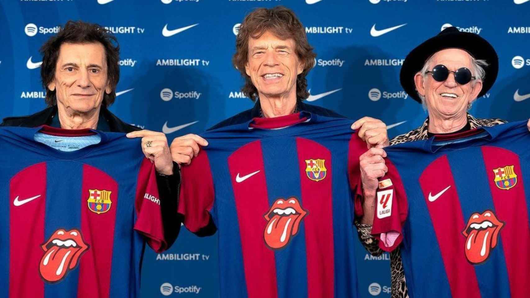 Presentación de la camiseta del FCB con los Rolling Stones