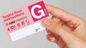 Imagen de la tarjeta rosa metropolitana de Barcelona