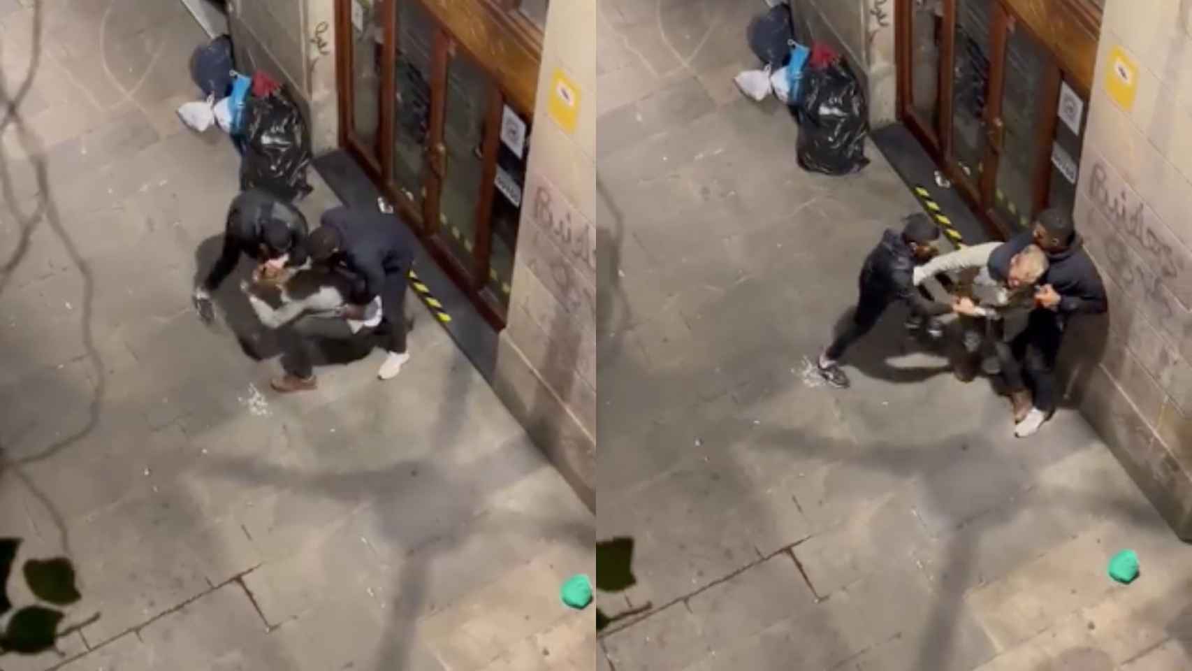 Dos ladrones atracan a un turista en Barcelona con la técnica del mataleón