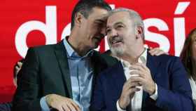 Pedro Sánchez y Jaume Collboni, en un acto electoral socialista